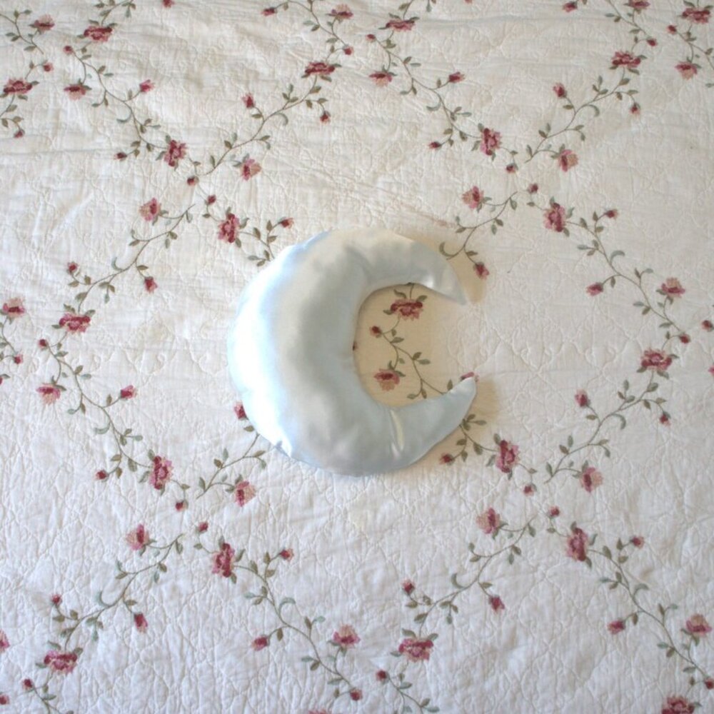 (2/$20)  Moon Shaped Kawaii Pillow Size SMALL White
